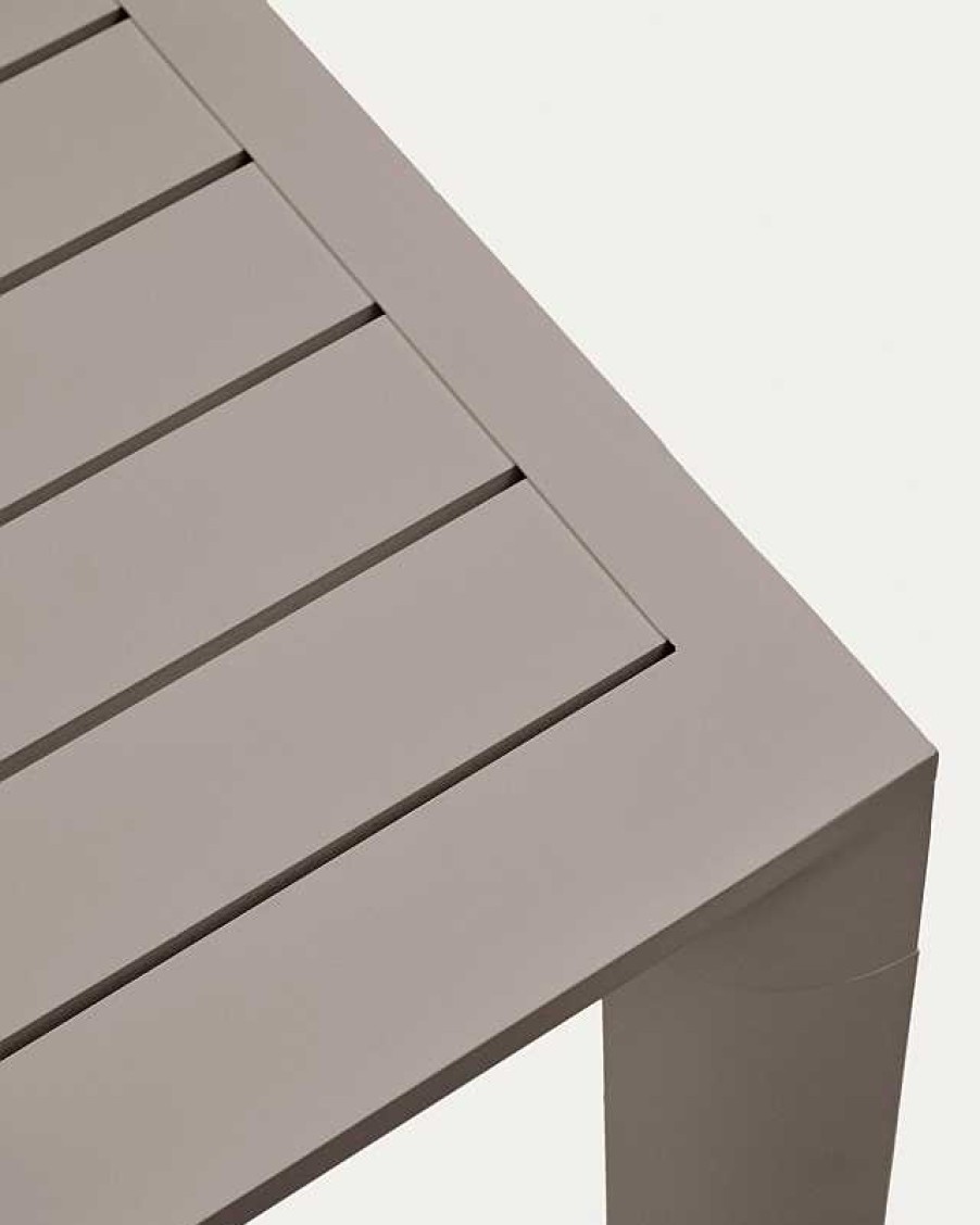 Muebles De Jard N Kave Home | Mesa De Exterior Culip De Aluminio Con Acabado Marr N 220 X 100 Cm