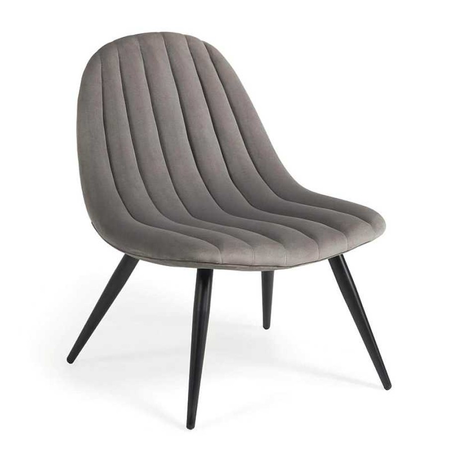 Sillones Kave Home | Sill N Marlene Terciopelo Gris