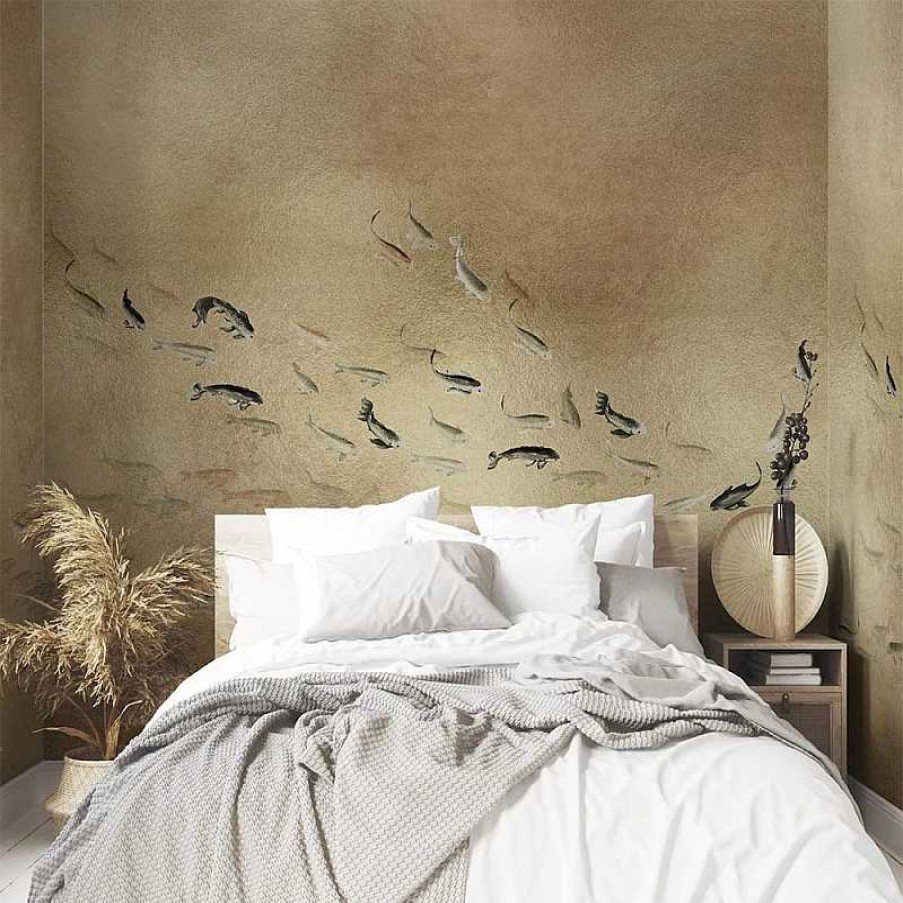 Decoraci N Coordonne Papel Pintado Coordonn | Mural Koi Metallics