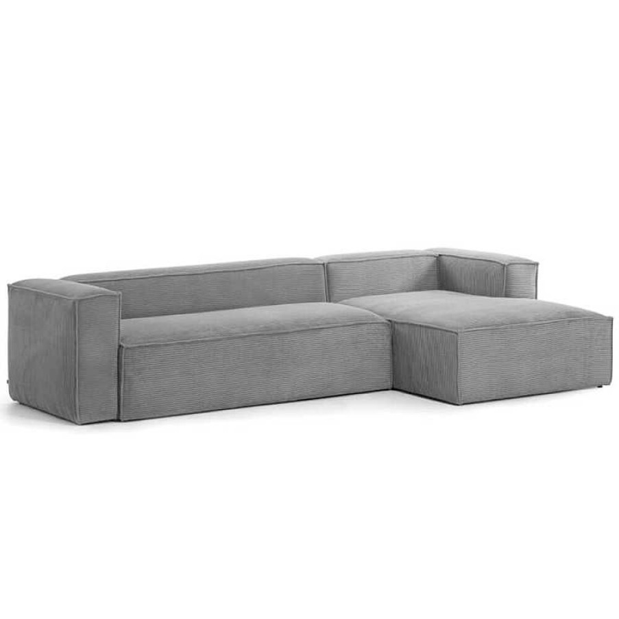 Sof S Kave Home | Sof Blok Chaise Longue Pana Gris