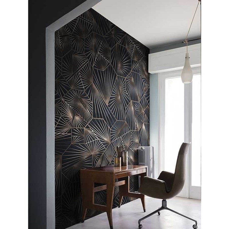 Decoraci N LondonArt Wallpaper Murales Londonart | Papel Pintado Azul Mid Century Intollerhandy