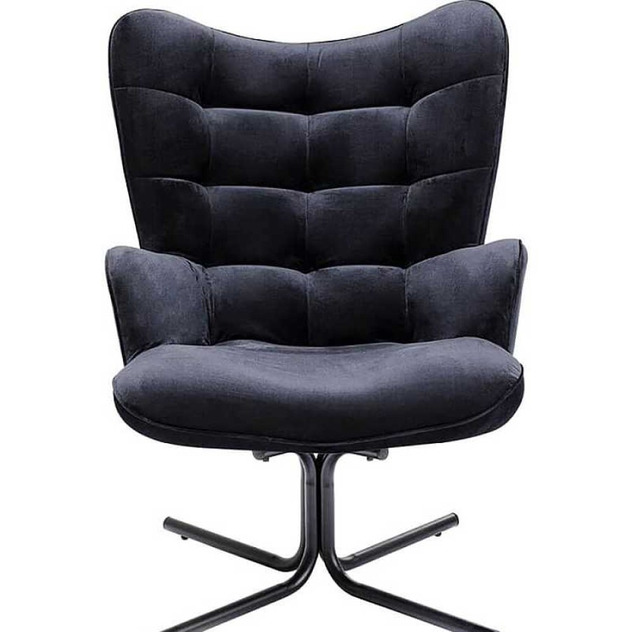 Sillones Kare Design | Butaca Giratoria Oscar Velvet Negro