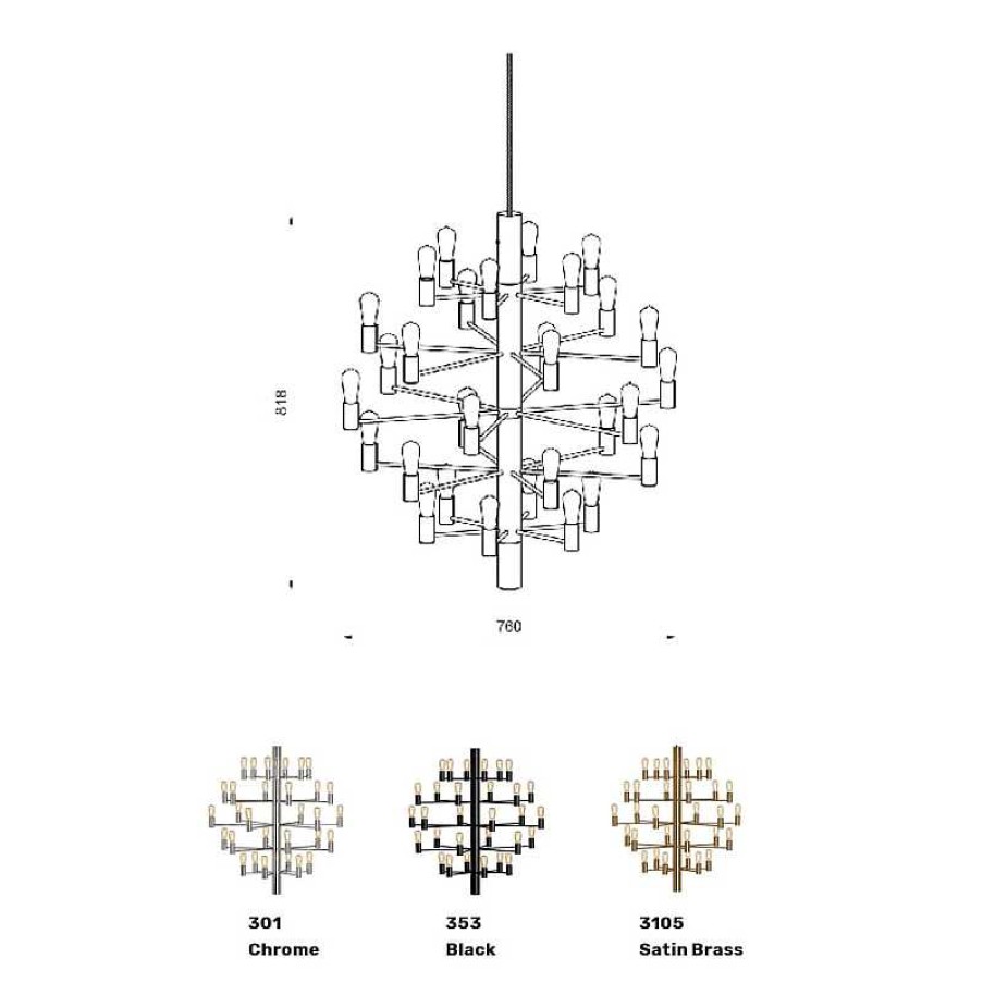 Iluminaci N Belid | Manola Chandelier Brass Xl