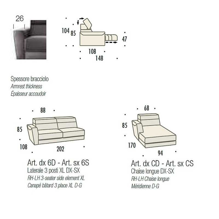 Sof S Felis | Sof Chaise Longue Winston Felis