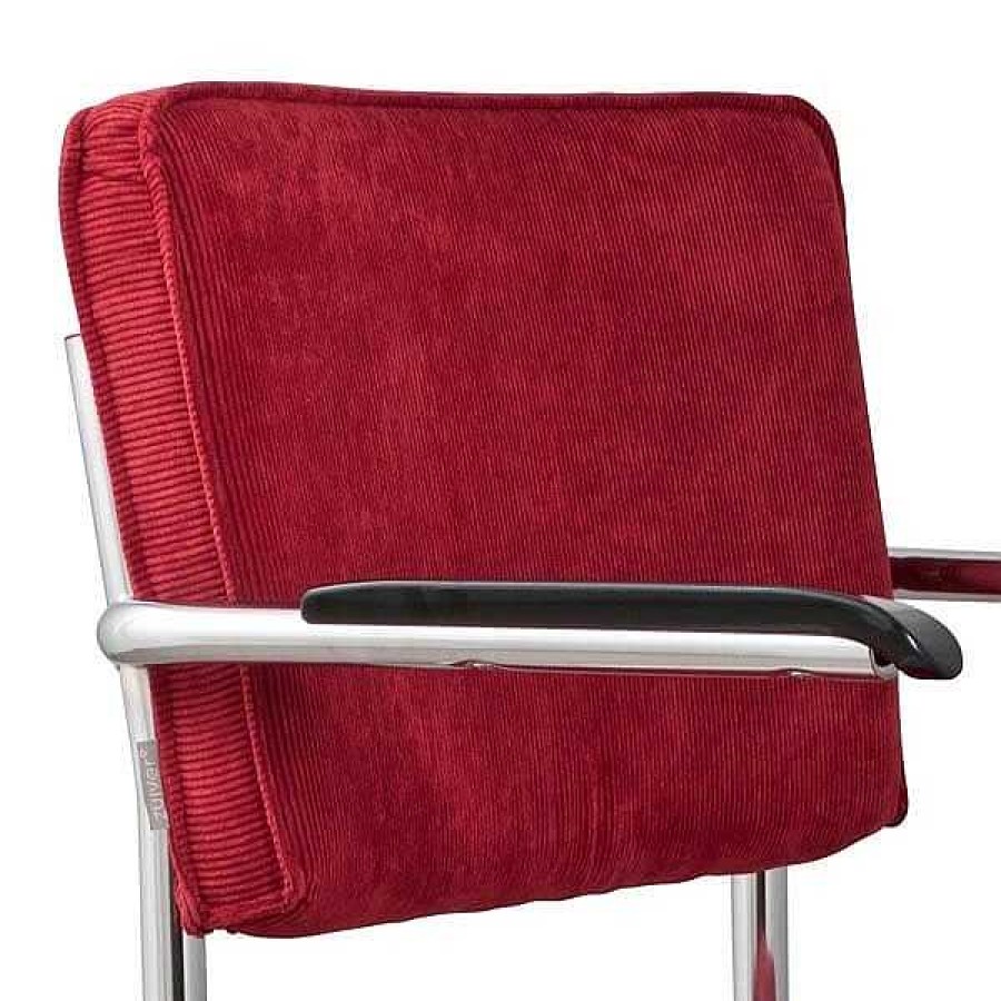 Sillas Zuiver | Silla Con Reposabrazos Ridge Rib Roja Expo