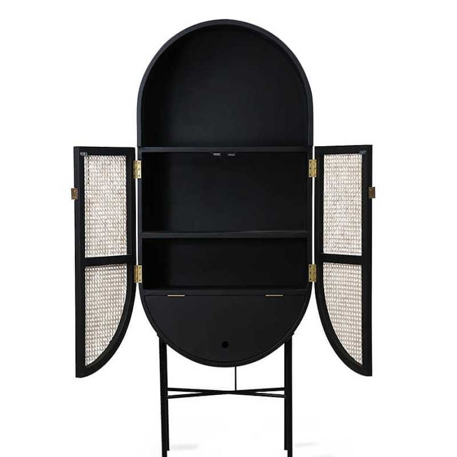 Muebles HKliving | Armario Enrejado Retro Oval Negro