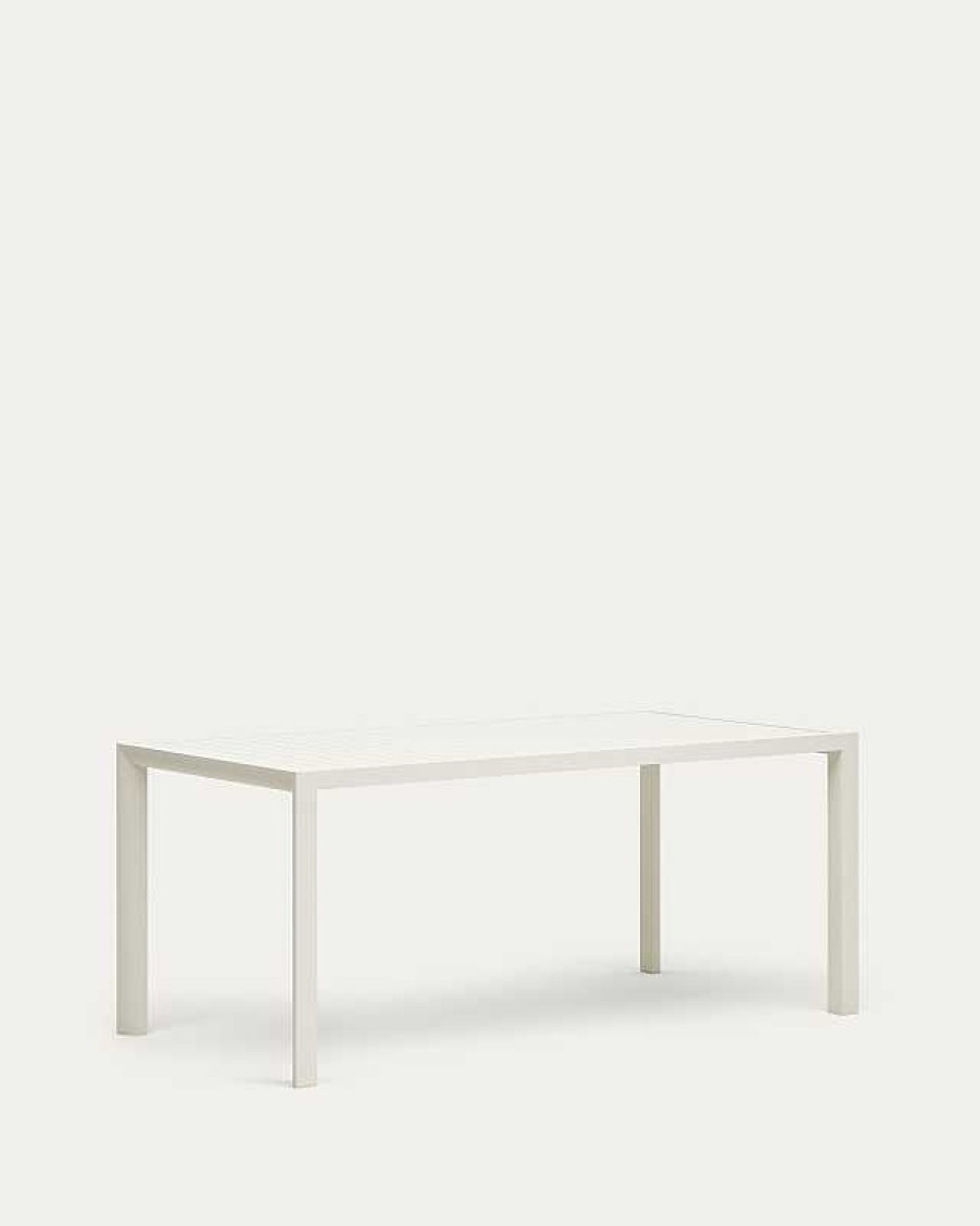 Muebles De Jard N Kave Home | Mesa De Exterior Culip De Aluminio Con Acabado Blanco 180 X 90 Cm