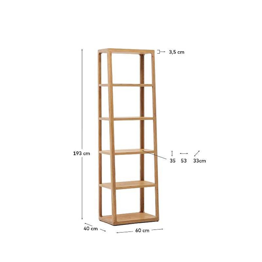 Muebles Kave Home | Estanter A Maymai De Madera Maciza De Roble 60 X 193 Cm