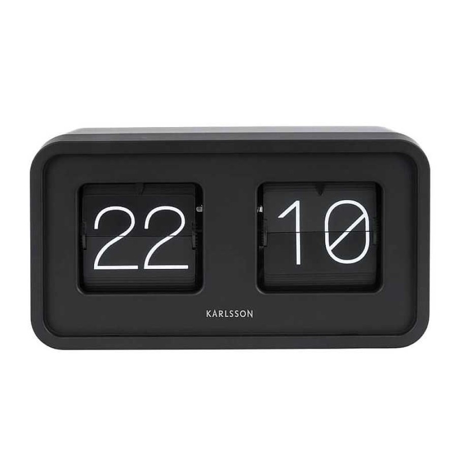 Decoraci N Karlsson Relojes Pared Y Sobremesa | Reloj Flip Clock Bold Negro