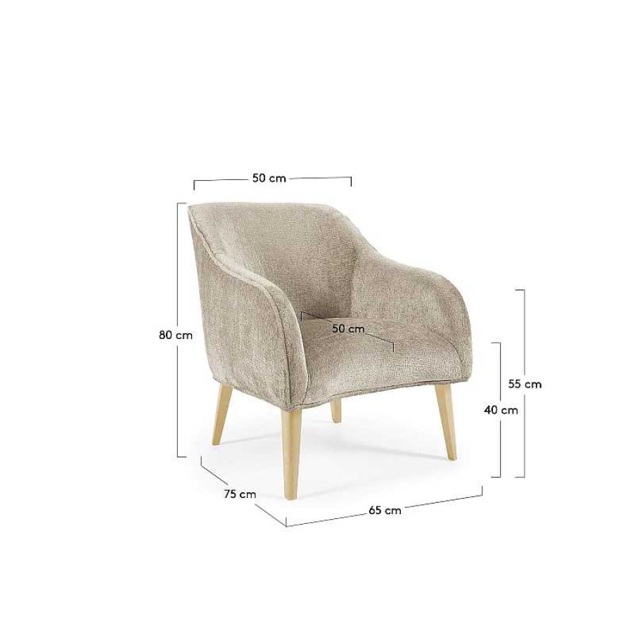 Sillones Kave Home | Butaca Bobly Chenilla Beige