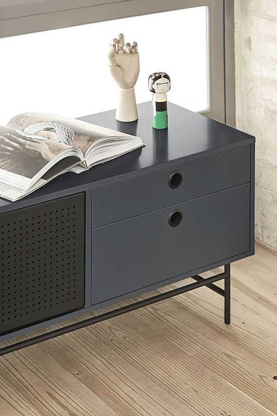 Muebles Teulat | Mueble Tv Punto Negro-Azul