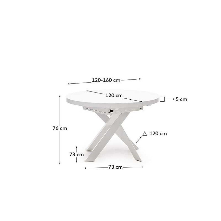 Mesas Kave Home | Mesa Extensible Redonda Vashti Blanca