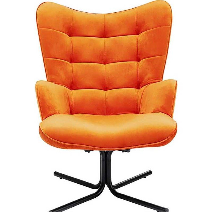 Sillones Kare Design | Butaca Giratoria Oscar Velvet Naranja