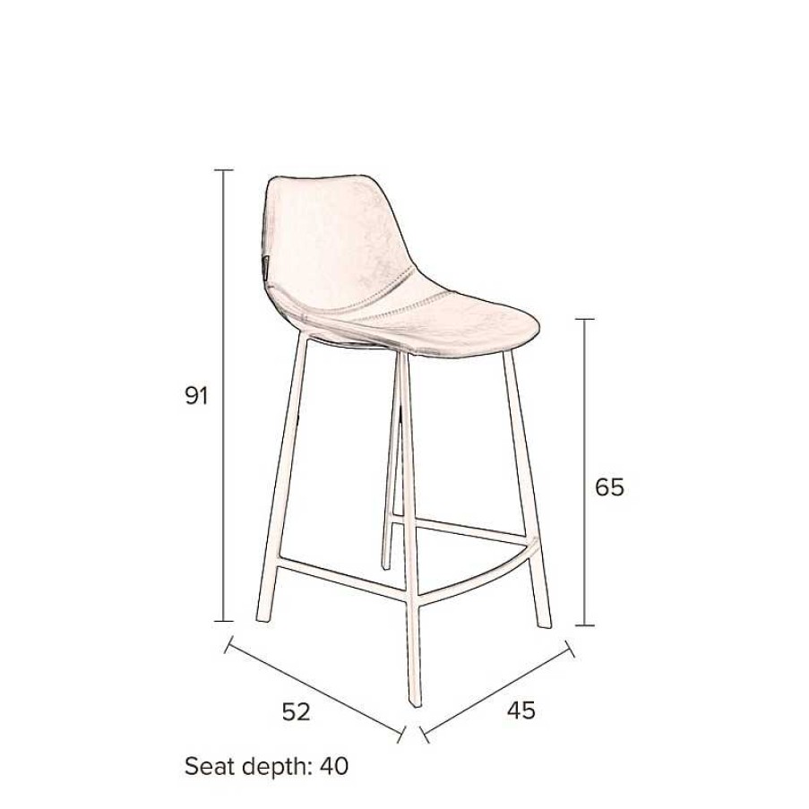 Sillas Dutchbone | Taburete De Cocina Franky Terciopelo Gris