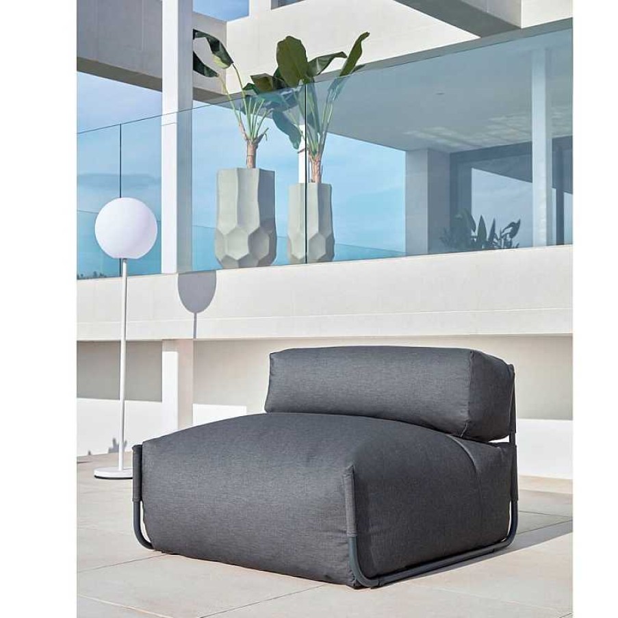 Muebles De Jard N Kave Home | Puff Sof Modular Exterior Square Gris Oscuro