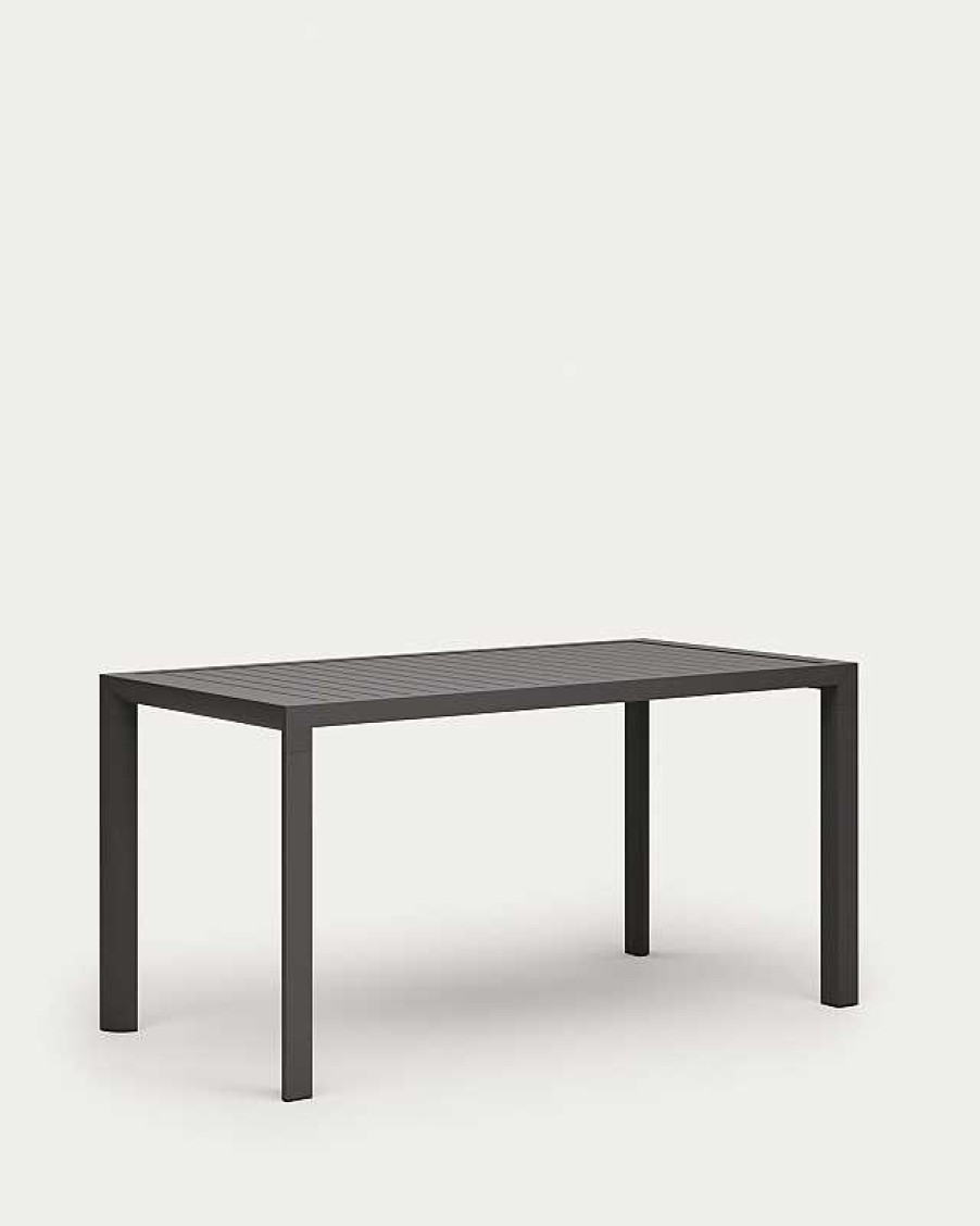 Muebles De Jard N Kave Home | Mesa De Exterior Culip De Aluminio Con Acabado Gris 150 X 77 Cm