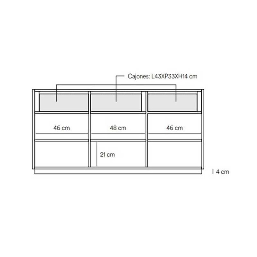 Muebles Teulat | Aparador Doric Blanco 3P3C