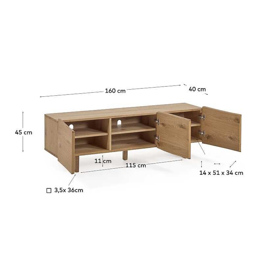 Muebles Kave Home | Mueble Tv Rasha 3 Puertas