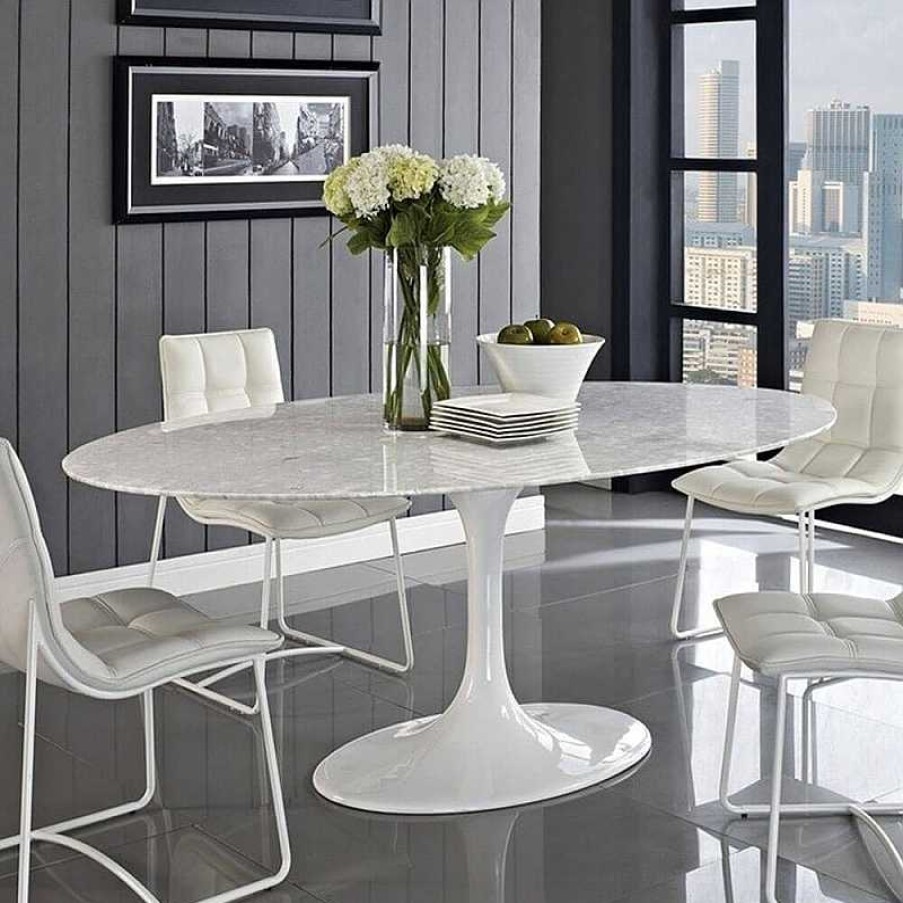 Mesas Iconic Furniture | Mesa Tulip Comedor M Rmol Oval