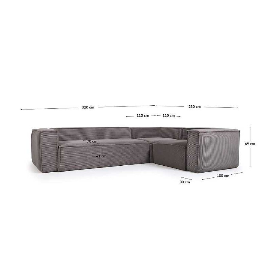 Sof S Kave Home | Sof Blok Rinconero Gris